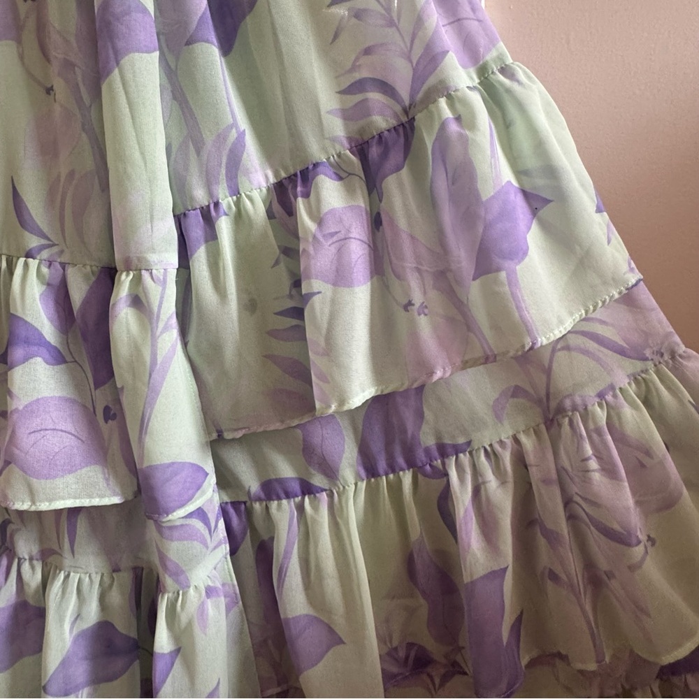HUTCH Imani Maxi Dress Patina Foliage Green/Lavender Size Small - Picture 9 of 15